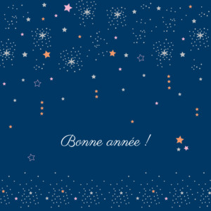 Carte de voeux Étoiles bleu nuit rose Carte de voeux Étoiles bleu nuit rose