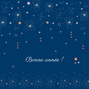 Carte de voeux Étoiles bleu nuit rose Carte de voeux Étoiles bleu nuit rose