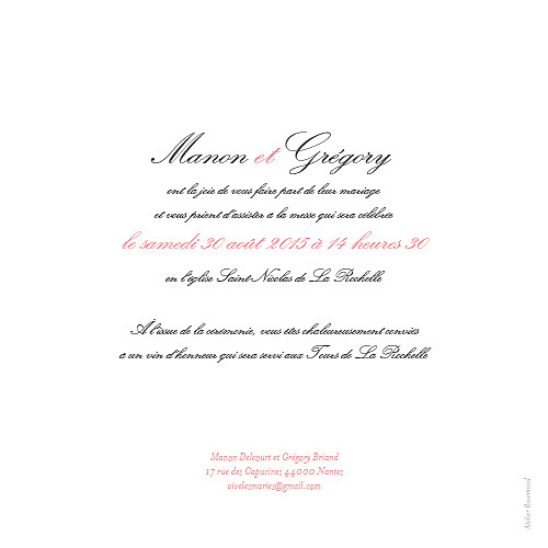 Faire-part de mariage Gourmand raffiné rose - Page 2 Faire-part de mariage Gourmand raffiné rose - Page 2