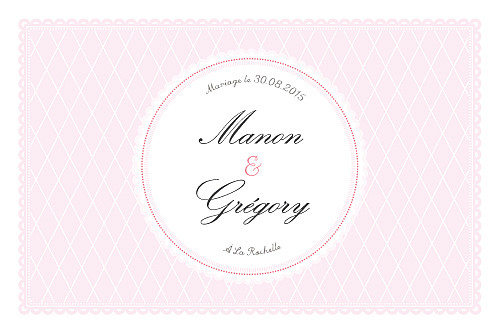 Carton d'invitation mariage Gourmand raffiné rose Carton d'invitation mariage Gourmand raffiné rose