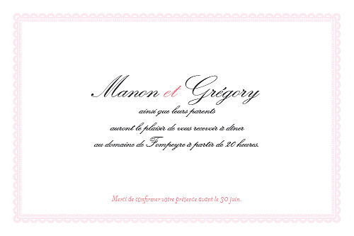 Carton d'invitation mariage Gourmand raffiné rose - Page 2 Carton d'invitation mariage Gourmand raffiné rose - Page 2