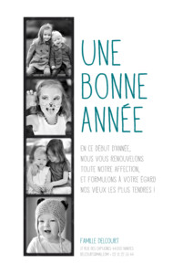 Carte de voeux 4 photos blanc Carte de voeux 4 photos blanc