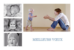 Carte de voeux Classique 6 photos paysage blanc