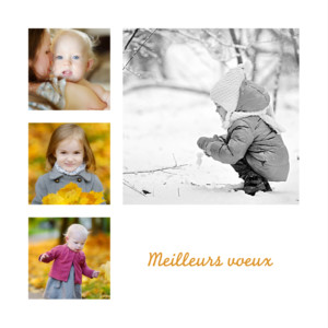 Carte de voeux Classique 6 photos blanc Carte de voeux Classique 6 photos blanc