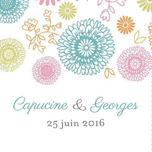 Etiquette de mariage Champêtre multicolore Etiquette de mariage Champêtre multicolore
