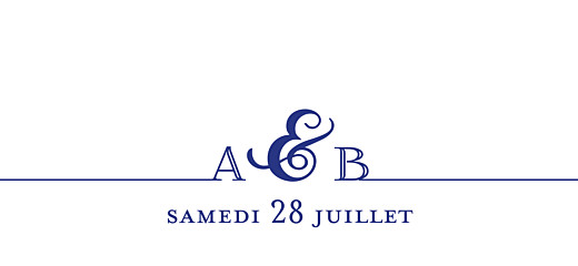 Etiquette de mariage Classique liseré bleu Etiquette de mariage Classique liseré bleu