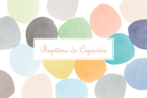 Faire-part de baptême Aquarelle photo orange Faire-part de baptême Aquarelle photo orange