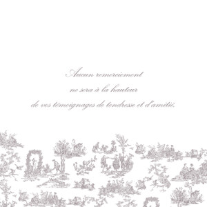 Carte de remerciement mariage Toile de jouy photo taupe Carte de remerciement mariage Toile de jouy photo taupe