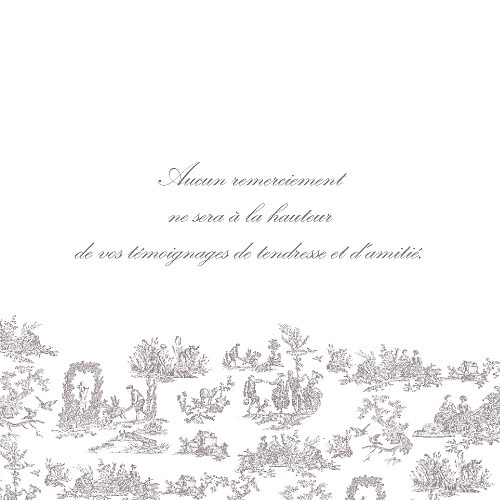 Carte de remerciement mariage Toile de jouy photo taupe Carte de remerciement mariage Toile de jouy photo taupe