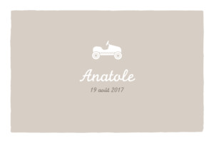 Faire-part de naissance Voiture paysage photo 4p beige Faire-part de naissance Voiture paysage photo 4p beige