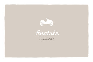 Faire-part de naissance Voiture paysage photo 4p beige Faire-part de naissance Voiture paysage photo 4p beige
