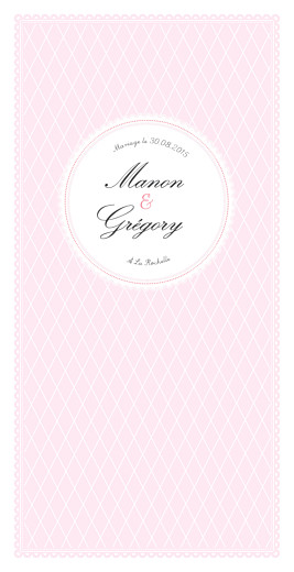 Menu de mariage Gourmand raffiné rose Menu de mariage Gourmand raffiné rose