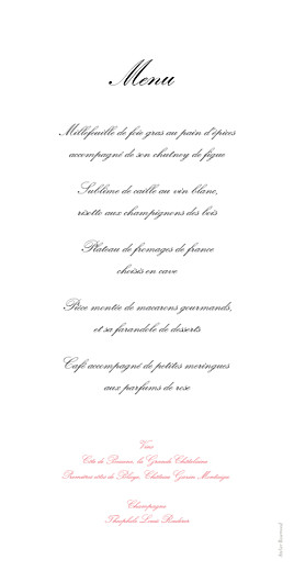 Menu de mariage Gourmand raffiné rose - Page 2 Menu de mariage Gourmand raffiné rose - Page 2