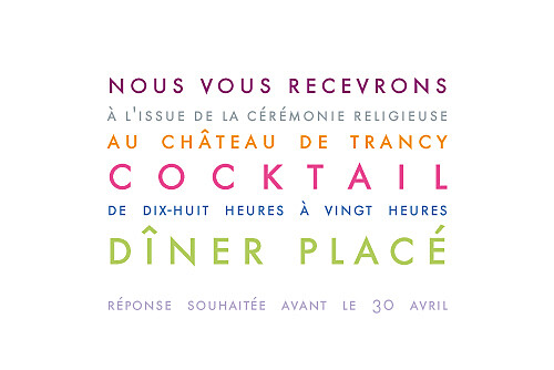 Carton d'invitation mariage Justifié blanc Carton d'invitation mariage Justifié blanc