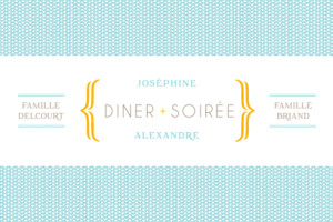 Carton d'invitation mariage Accolades bleu Carton d'invitation mariage Accolades bleu