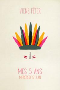 Carte d'anniversaire Indiens rose Carte d'anniversaire Indiens rose