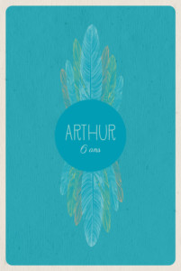 Carte d'anniversaire Plumes d\'indiens bleu Carte d'anniversaire Plumes d\'indiens bleu