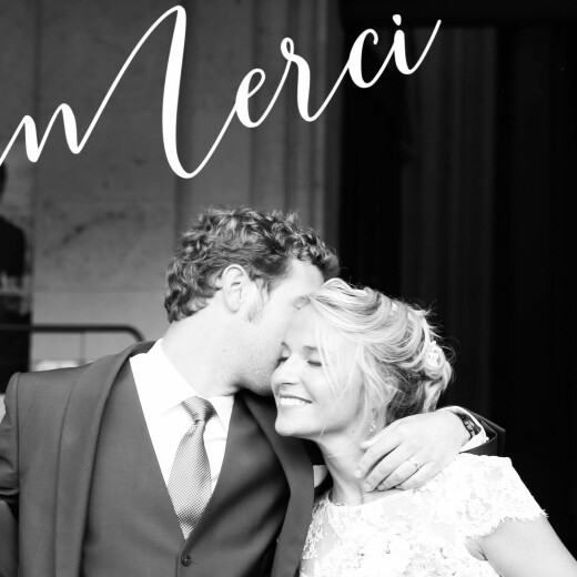 Carte de remerciement mariage Un grand merci blanc Carte de remerciement mariage Un grand merci blanc