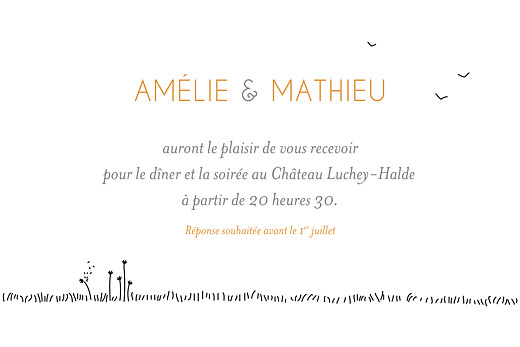 Carton d'invitation mariage Promesse champêtre blanc - Page 2 Carton d'invitation mariage Promesse champêtre blanc - Page 2
