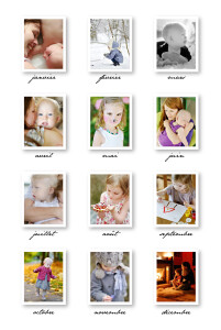 Carte de voeux 12 mois de l'année blanc Carte de voeux 12 mois de l'année blanc