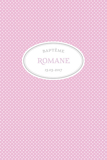 Menu de baptême Motif chic écusson parme Menu de baptême Motif chic écusson parme