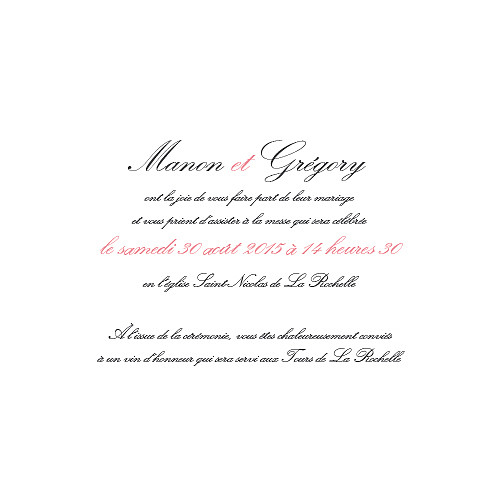 Faire-part de mariage Gourmand raffiné (4 pages) rose - Page 3 Faire-part de mariage Gourmand raffiné (4 pages) rose - Page 3