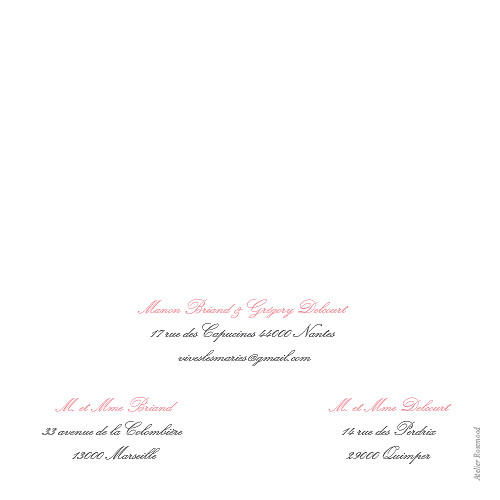 Faire-part de mariage Gourmand raffiné (4 pages) rose - Page 4 Faire-part de mariage Gourmand raffiné (4 pages) rose - Page 4