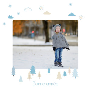 Carte de voeux Winter forest bleu Carte de voeux Winter forest bleu