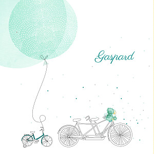 Faire-part de naissance À bicyclette (1 enfant) photos vert Faire-part de naissance À bicyclette (1 enfant) photos vert