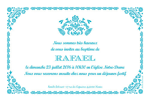 Faire-part de baptême Papel picado photo turquoise - Page 2 Faire-part de baptême Papel picado photo turquoise - Page 2