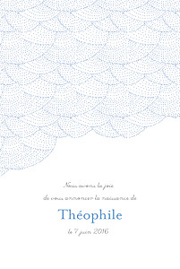 Faire-part de naissance Délicatesse photo portrait bleu Faire-part de naissance Délicatesse photo portrait bleu
