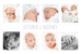 Faire-part de naissance Jumeaux 9 photos blanc - Page 1