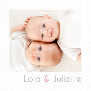 Faire-part de naissance Jumeaux polaroid blanc Faire-part de naissance Jumeaux polaroid blanc