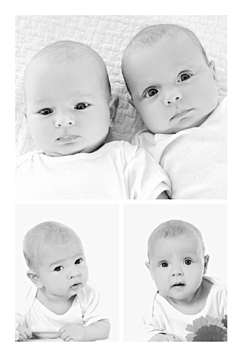 Faire-part de naissance Jumeaux mille fleurs jaune Faire-part de naissance Jumeaux mille fleurs jaune