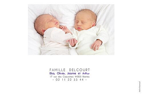Faire-part de naissance Jumeaux justifié 4 photos blanc - Page 4 Faire-part de naissance Jumeaux justifié 4 photos blanc - Page 4