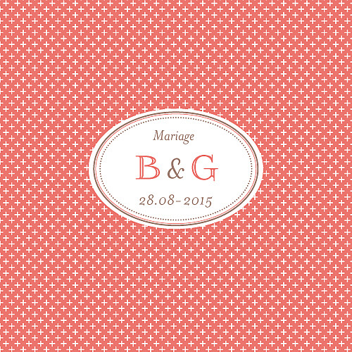 Carton d'invitation mariage Motif chic corail Carton d'invitation mariage Motif chic corail