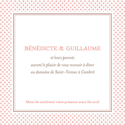 Carton d'invitation mariage Motif chic corail - Page 2 Carton d'invitation mariage Motif chic corail - Page 2