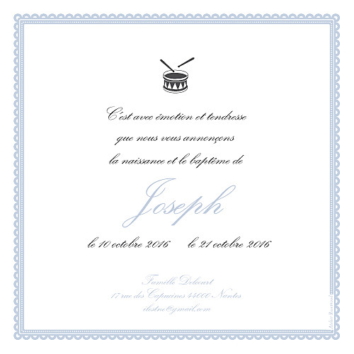 Faire-part de naissance Tambour bleu gris - Page 2 Faire-part de naissance Tambour bleu gris - Page 2