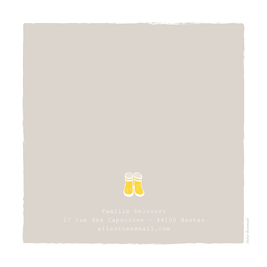 Faire-part de naissance Balade (1 enfant) photo beige jaune Faire-part de naissance Balade (1 enfant) photo beige jaune