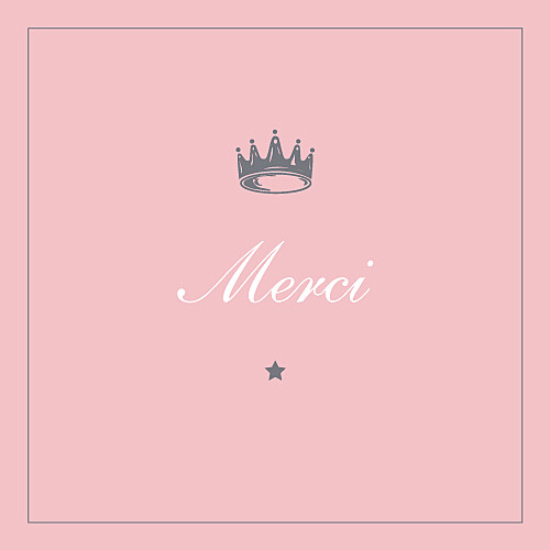 Carte de remerciement Merci couronne rose Carte de remerciement Merci couronne rose