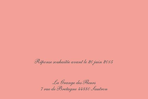 Carton d'invitation mariage Hollywood corail Carton d'invitation mariage Hollywood corail