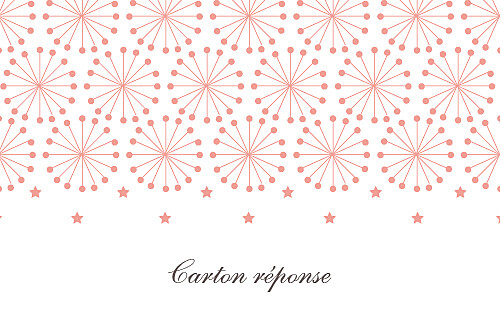 Carton réponse mariage Hollywood corail Carton réponse mariage Hollywood corail