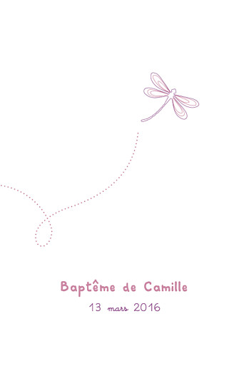 Menu de baptême Libellule (4 pages) prune - Page 1 Menu de baptême Libellule (4 pages) prune - Page 1