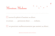 Carton réponse mariage Grand bouquet corail Carton réponse mariage Grand bouquet corail