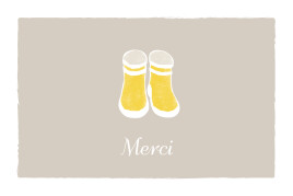 Carte de remerciement Merci balade beige jaune