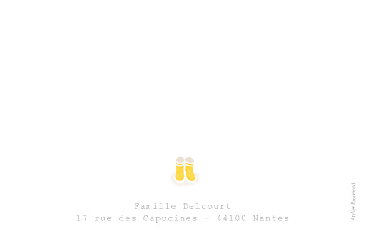 Carte de remerciement Merci balade beige jaune - Verso Carte de remerciement Merci balade beige jaune - Verso