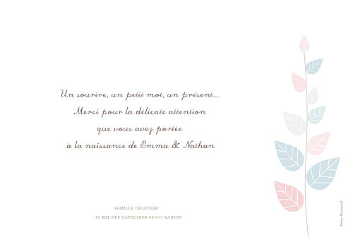 Faire-part de naissance Jumeaux elégance rose et bleu - Page 2 Faire-part de naissance Jumeaux elégance rose et bleu - Page 2