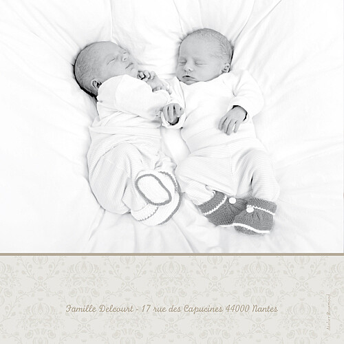 Faire-part de naissance Jumeaux ambiance florale rose - Page 4 Faire-part de naissance Jumeaux ambiance florale rose - Page 4