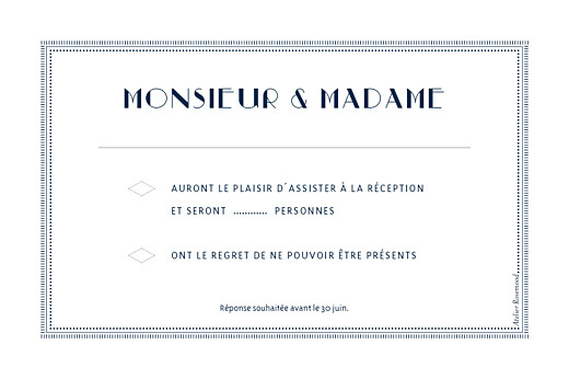 Carton réponse mariage Monogramme bleu nuit - Page 2 Carton réponse mariage Monogramme bleu nuit - Page 2