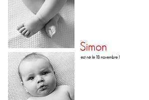 Faire-part de naissance Contemporain (paysage) blanc Faire-part de naissance Contemporain (paysage) blanc